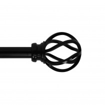 Sophie Adjustable Single Curtain Rod 28 Inch to 48 Inch-Black