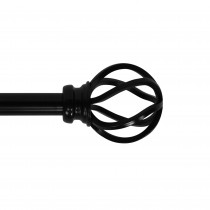 Sophie Adjustable Single Curtain Rod 48 Inch to 84 Inch-Black