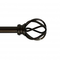 Sophie Adjustable Single Curtain Rod 28 Inch to 48 Inch-Bronze