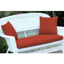 Brick Red Loveseat Cushion with Pillows