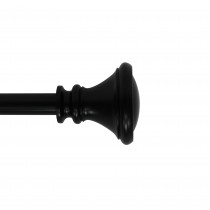 Scarlette Adjustable Single Curtain Rod 48 Inch to 84 Inch-Black