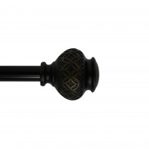 Kings Adjustable Single Curtain Rod 84 Inch to 120 Inch-Black