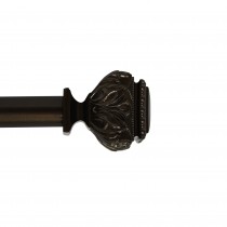 Peony Adjustable Single Curtain Rod 72 Inch to 144 Inch-Bronze