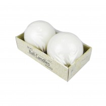 4 Inch Pale Ivory Citronella Ball Candles (2pc/Box)
