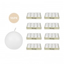 2 Inch White Ball Candles (96pcs/Case) Bulk