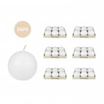 3 Inch White Ball Candles (36pcs/Case) Bulk