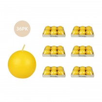 3 Inch Yellow Ball Candles (36pcs/Case) Bulk