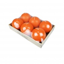 3 Inch Orange Ball Candles (6pc/Box)