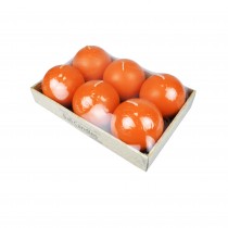 3 Inch Orange Ball Candles (6pc/Box)
