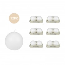 4 Inch White Ball Candles (12pcs/Case) Bulk
