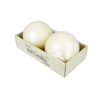 4 Inch Pale Ivory Ball Candles (2pc/Box)