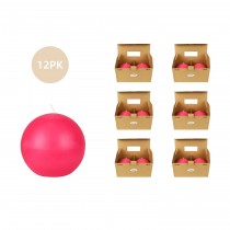 4 Inch Hot Pink Ball Candles (12pcs/Case) Bulk