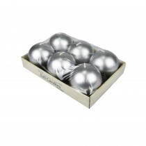 3 Inch Metallic Silver Ball Candles (6pc/Box)