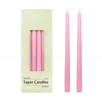 12 Inch Light Rose Taper Candles (144pcs/Case) Bulk