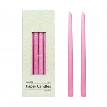 12 Inch Pink Taper Candles (1 Dozen)