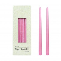 12 Inch Pink Taper Candles (144pcs/Case) Bulk