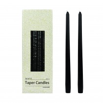 12 Inch Black Taper Candles (144pcs/Case) Bulk
