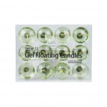 1.75 Inch Clear Sage Green Gel Floating Candles (12pc/Box)