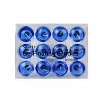 1.75 Inch Clear Blue Gel Floating Candles (12pc/Box)