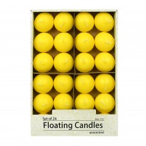1 3/4 Inch Yellow Floating Candles (24pc/Box)