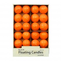 1 3/4 Inch Orange Floating Candles (24pc/Box)