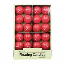 1 3/4 Inch Ruby Red Floating Candles (24pc/Box)