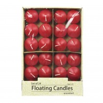 1 3/4 Inch Red Floating Candles (24pc/Box)