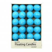 1 3/4 Inch Turquoise Floating Candles (24pc/Box)