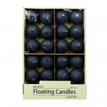 1 3/4 Inch Black Floating Candles (24pc/Box)