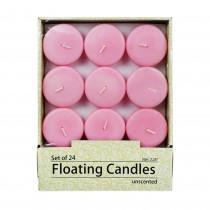 2 1/4 Inch Light Rose Floating Candles (24pc/Box)