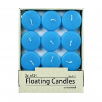 2 1/4 Inch Turquoise Floating Candles (24pc/Box)