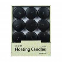 2 1/4 Inch Black Floating Candles (24pc/Box)