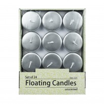 2 1/4 Inch Metallic Silver Floating Candles (96pcs/Case) Bulk