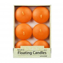 3 Inch Orange Floating Candles (12pc/Box)