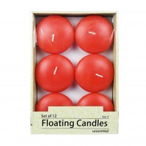 3 Inch Ruby Red Floating Candles (12pc/Box)