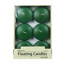 3 Inch Hunter Green Floating Candles (12pc/Box)