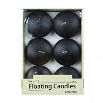 3 Inch Black Floating Candles (72pcs/Case) Bulk