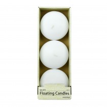 4 Inch White Floating Candles (3pc/Box)