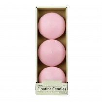 4 Inch Light Rose Floating Candles (3pc/Box)
