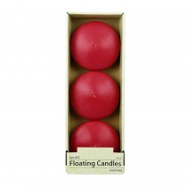 4 Inch Red Floating Candles (3pc/Box)