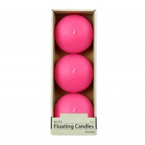 4 Inch Hot Pink Floating Candles (3pc/Box)