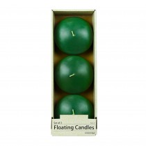4 Inch Hunter Green Floating Candles (3pc/Box)