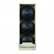 4 Inch Black Floating Candles (3pc/Box)