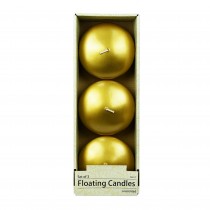 4 Inch Metallic Bronze Gold Floating Candles (24pcs/Case) Bulk