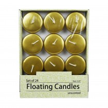 2 1/4 Inch Metallic Bronze Gold Floating Candles (96pcs/Case) Bulk