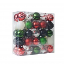 50 Pk Christmas Ornament Dec Orn Set- Mix Color