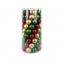 100Pk Christmas Shatterproof Ornaments-Multi