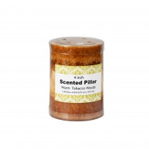 3 x 4 Inch Tritone Orange/Rust Scented Pillar Candle
