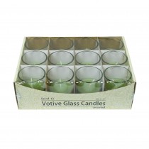 Sage Green Round Glass Votive Candles (96pcs/Case) Bulk