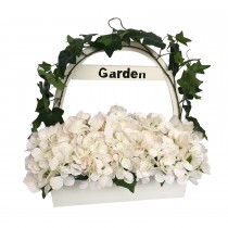 16.5 Inch Hydrangea with wooden pot
